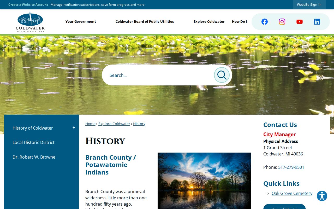 Branch County warrant records courthouse history image of the historic Coldwater courthouse