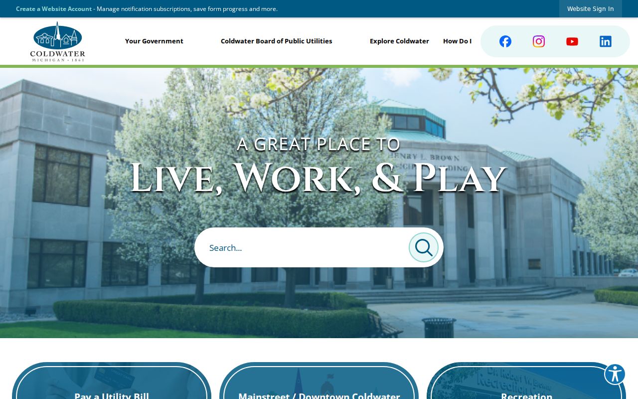 Branch County municipal court warrant records image of the Coldwater official municipal website
